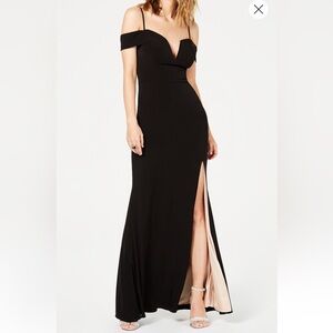NWT City Studio Elegant Black Off-Shoulder Evening Gown